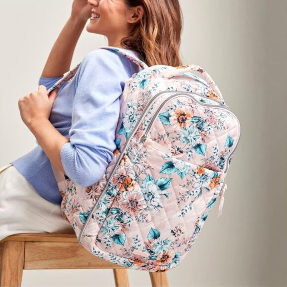 Vera Bradley Convertible Small Backpack / Peach Blossom Bouquet NWT Vera Bradley | Bags | Vera Bradley Performance Twill Peach  main image 2
